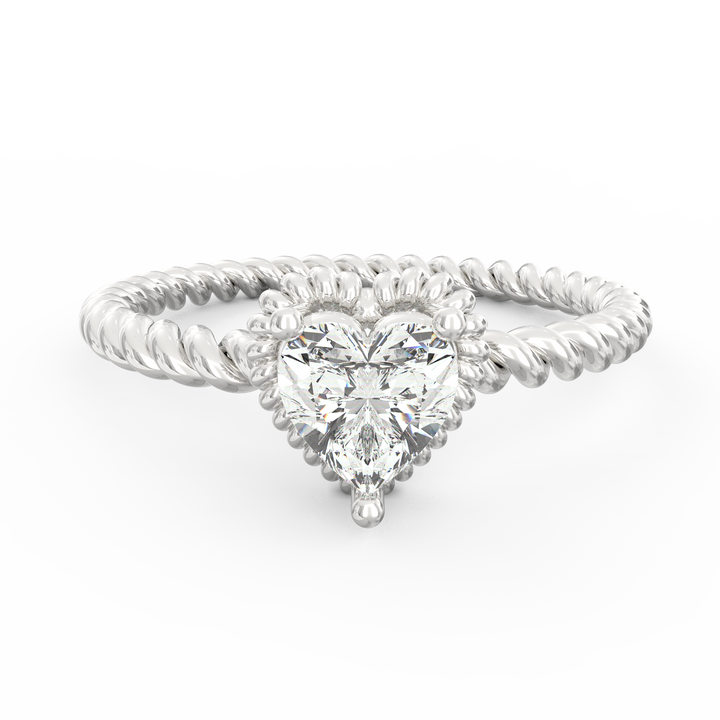 Wisted Elegance Heart Diamond Proposal Ring
