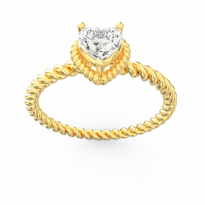 Wisted Elegance Heart Diamond Proposal Ring
