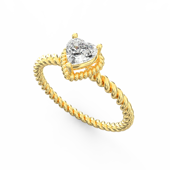 Wisted Elegance Heart Diamond Proposal Ring