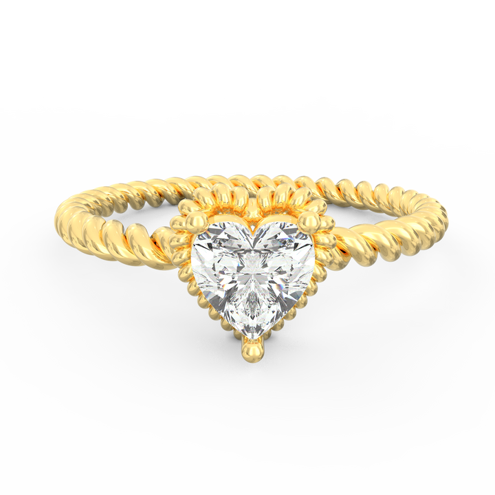 Wisted Elegance Heart Diamond Proposal Ring