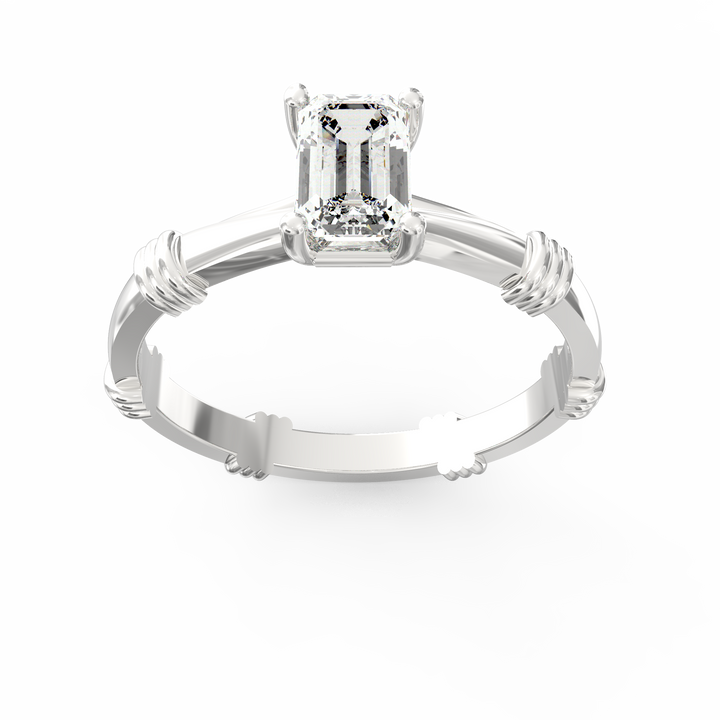 Radiant Majesty Emerald Cut Diamond Proposal Ring