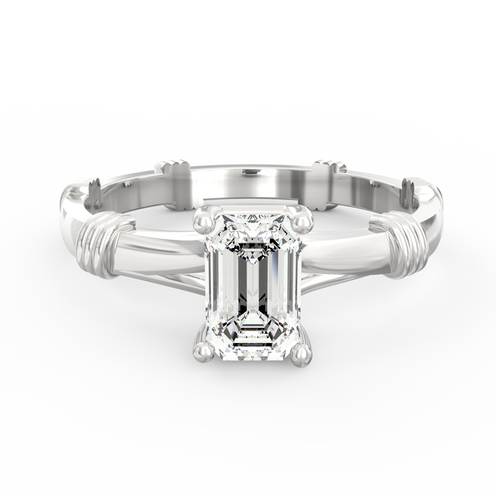 Radiant Majesty Emerald Cut Diamond Proposal Ring