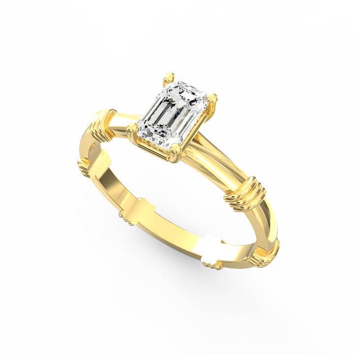 Radiant Majesty Emerald Cut Diamond Proposal Ring