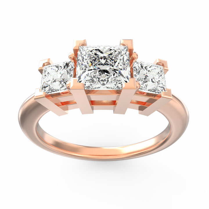 Journey of Forever Three Stone Princess Cut Diamond Engagement Ring