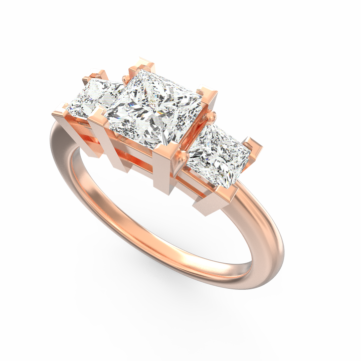 Journey of Forever Three Stone Princess Cut Diamond Engagement Ring