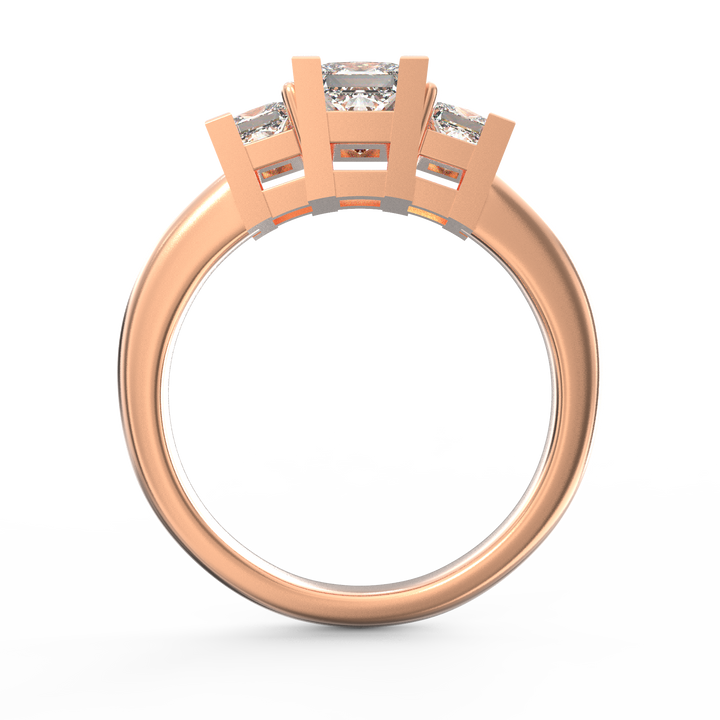 Journey of Forever Three Stone Princess Cut Diamond Engagement Ring