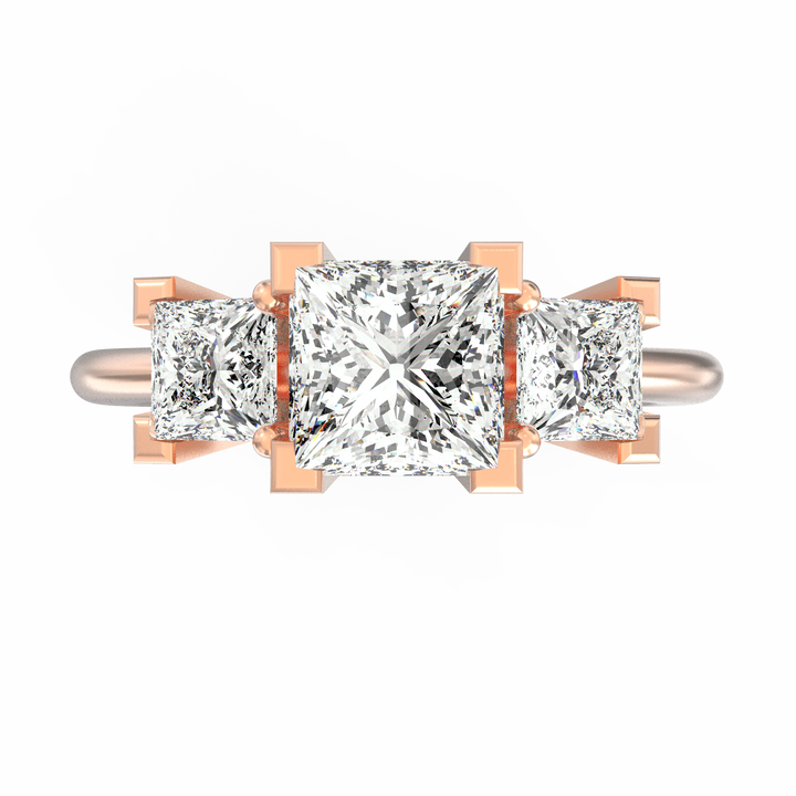 Journey of Forever Three Stone Princess Cut Diamond Engagement Ring