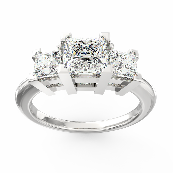 Journey of Forever Three Stone Princess Cut Diamond Engagement Ring