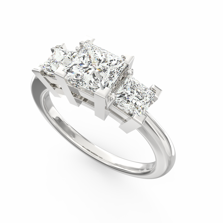 Journey of Forever Three Stone Princess Cut Diamond Engagement Ring