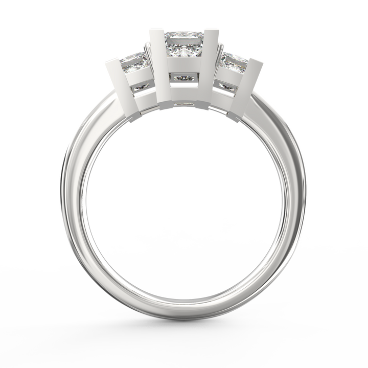 Journey of Forever Three Stone Princess Cut Diamond Engagement Ring