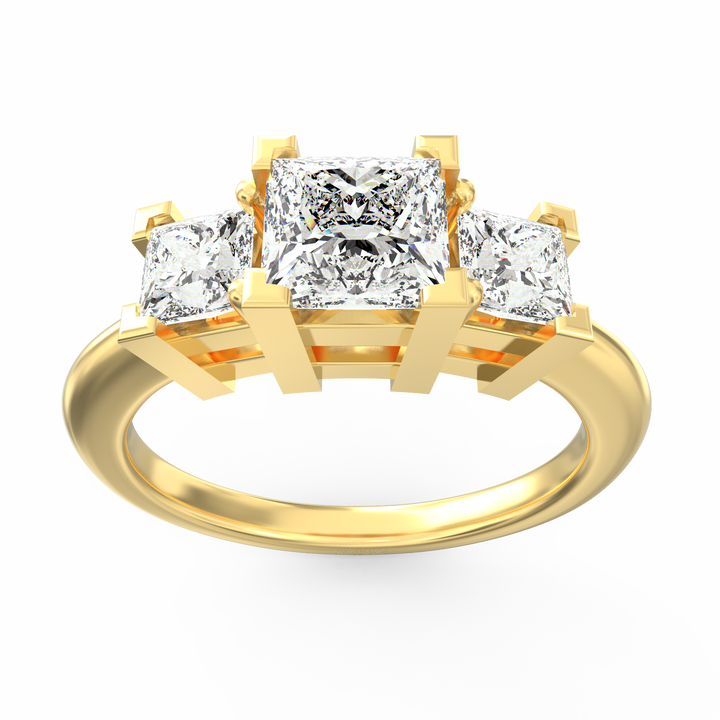 Journey of Forever Three Stone Princess Cut Diamond Engagement Ring