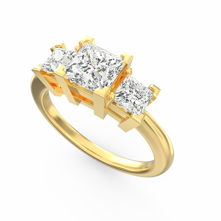 Journey of Forever Three Stone Princess Cut Diamond Engagement Ring