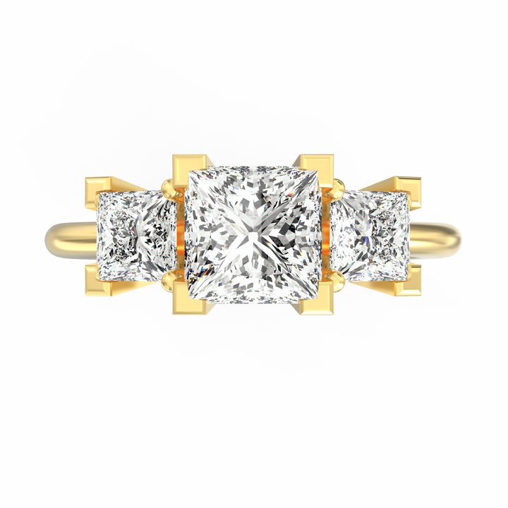 Journey of Forever Three Stone Princess Cut Diamond Engagement Ring