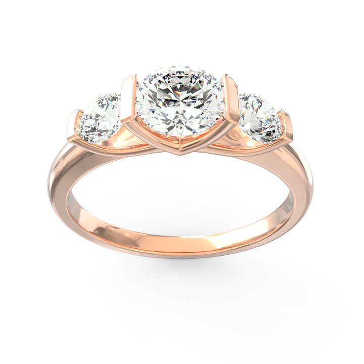 Triumph of Togetherness Three Diamond Engagement Ring
