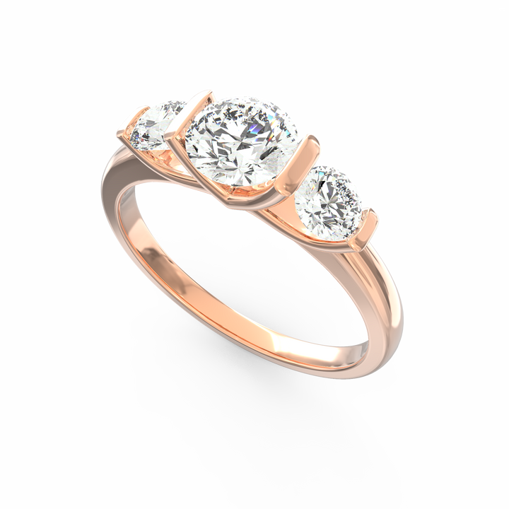 Triumph of Togetherness Three Diamond Engagement Ring