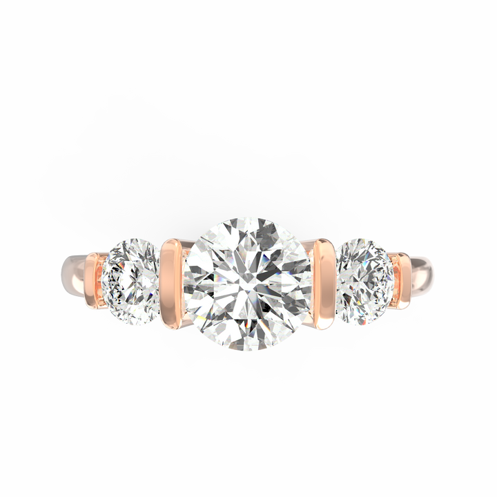 Triumph of Togetherness Three Diamond Engagement Ring