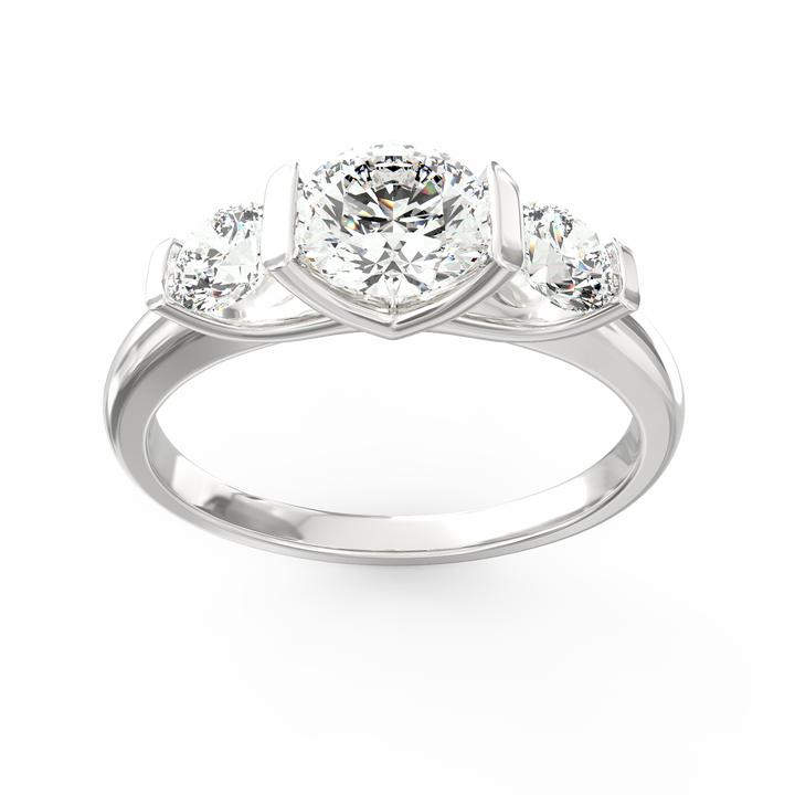 Triumph of Togetherness Three Diamond Engagement Ring