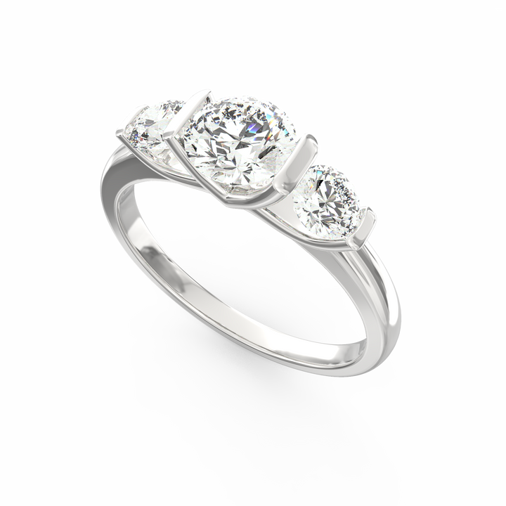 Triumph of Togetherness Three Diamond Engagement Ring