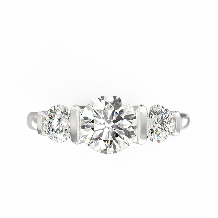 Triumph of Togetherness Three Diamond Engagement Ring