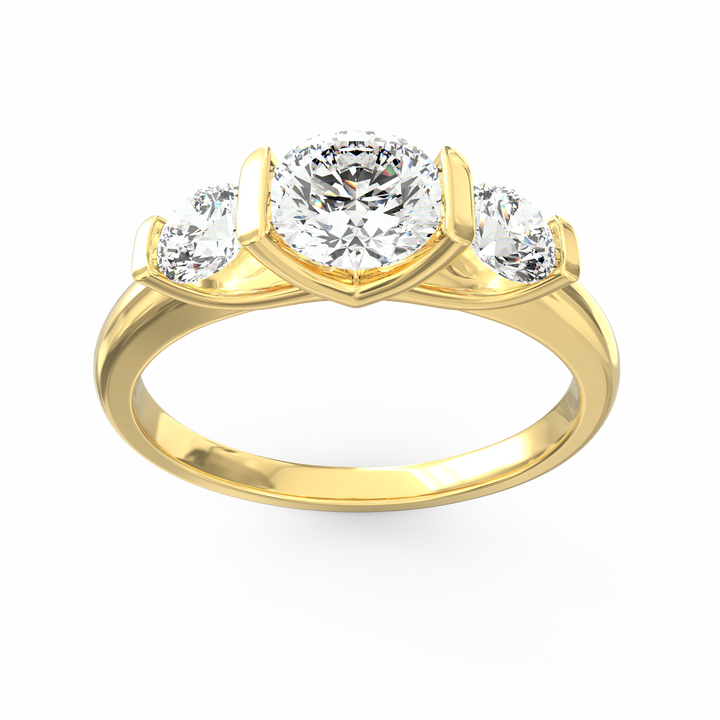 Triumph of Togetherness Three Diamond Engagement Ring