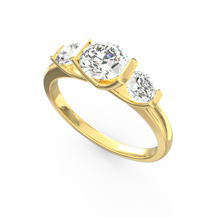 Triumph of Togetherness Three Diamond Engagement Ring