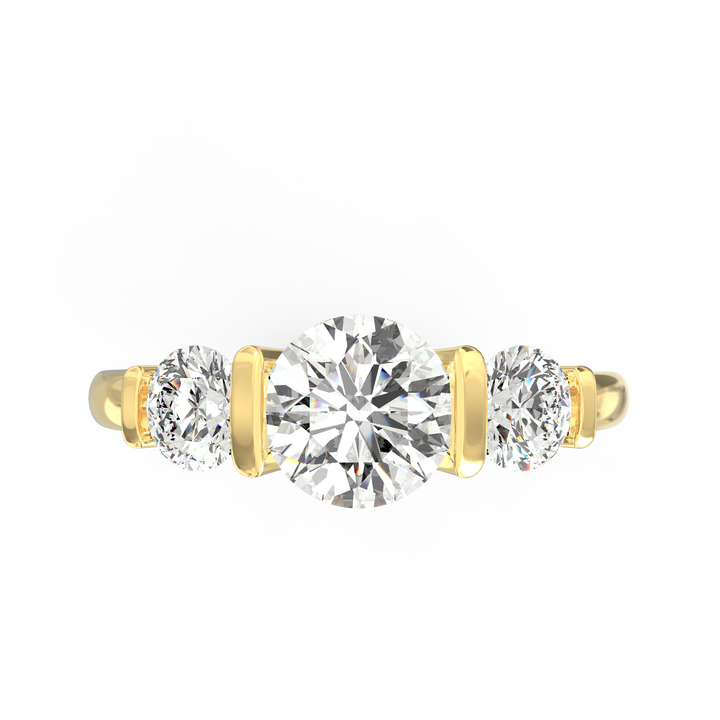 Triumph of Togetherness Three Diamond Engagement Ring
