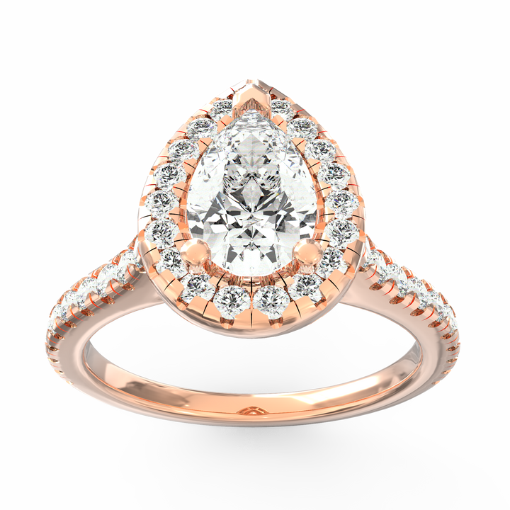 Eternal Sparkle Pear Diamond Halo Engagement Ring