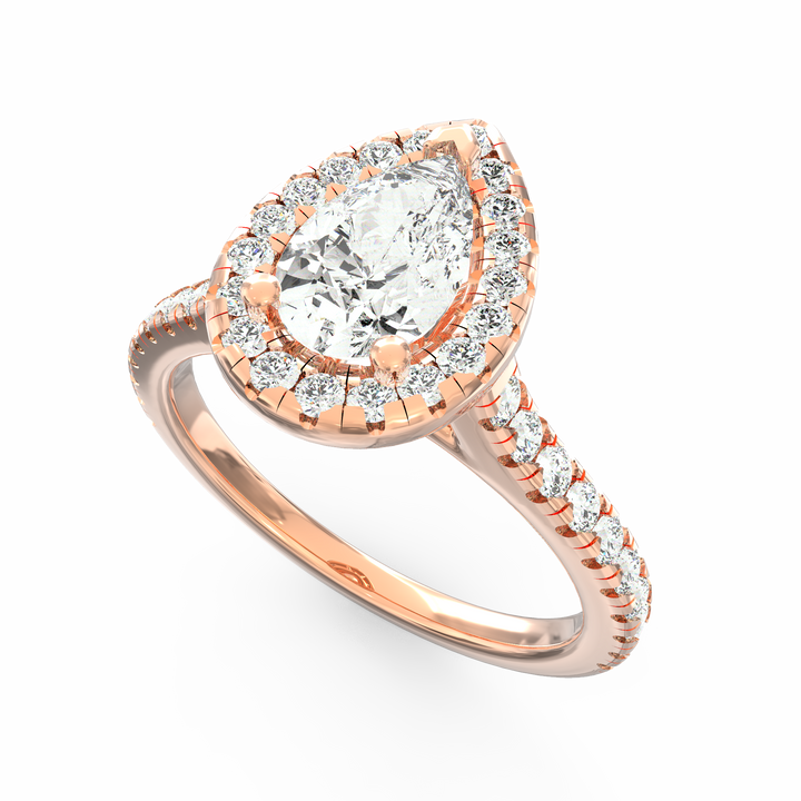 Eternal Sparkle Pear Diamond Halo Engagement Ring