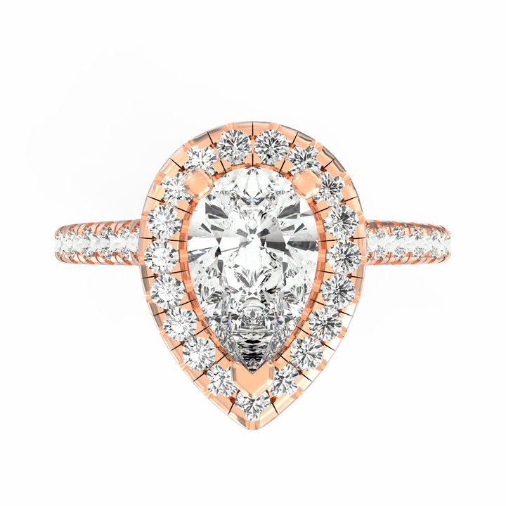 Eternal Sparkle Pear Diamond Halo Engagement Ring