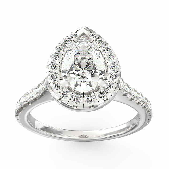 Eternal Sparkle Pear Diamond Halo Engagement Ring