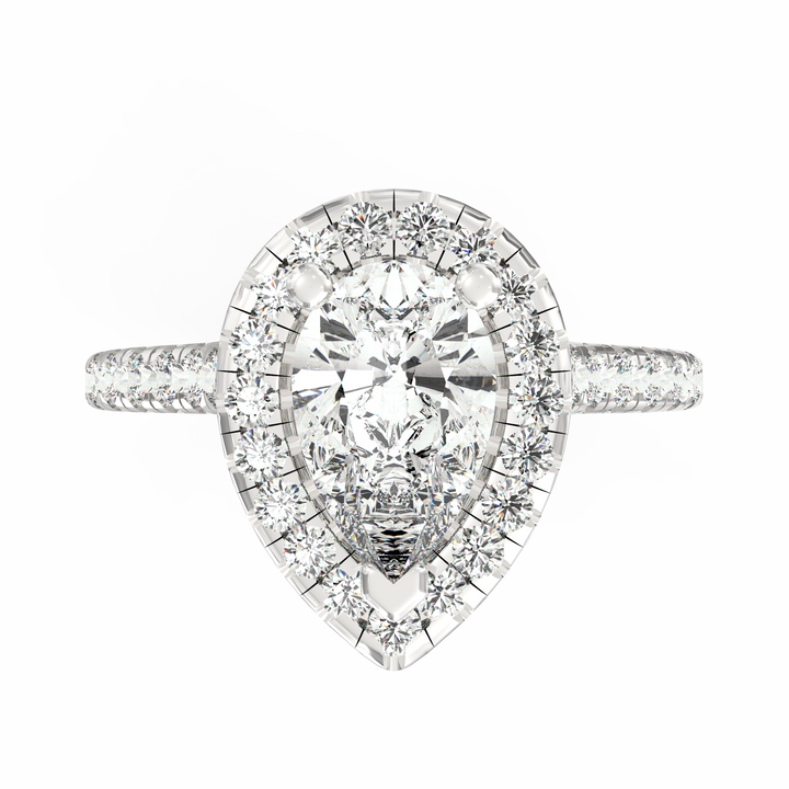 Eternal Sparkle Pear Diamond Halo Engagement Ring