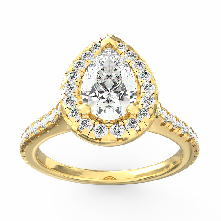 Eternal Sparkle Pear Diamond Halo Engagement Ring