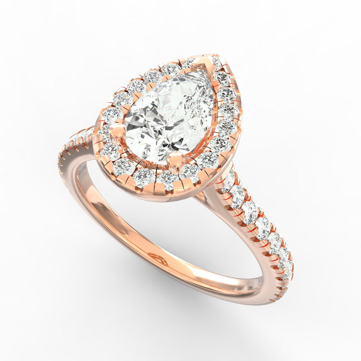 Eternal Sparkle Pear Diamond Halo Engagement Ring