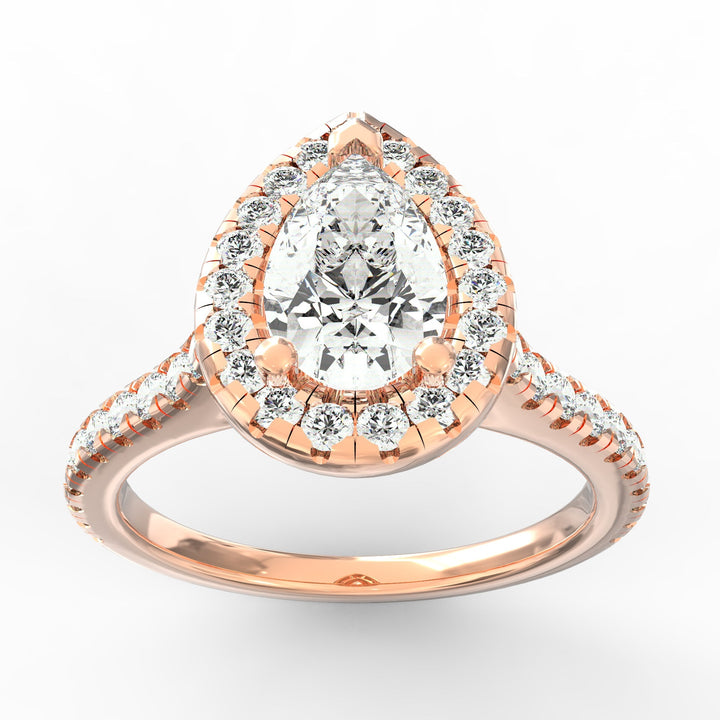 Eternal Sparkle Pear Diamond Halo Engagement Ring