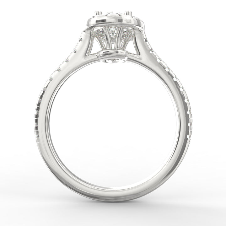 Eternal Sparkle Pear Diamond Halo Engagement Ring