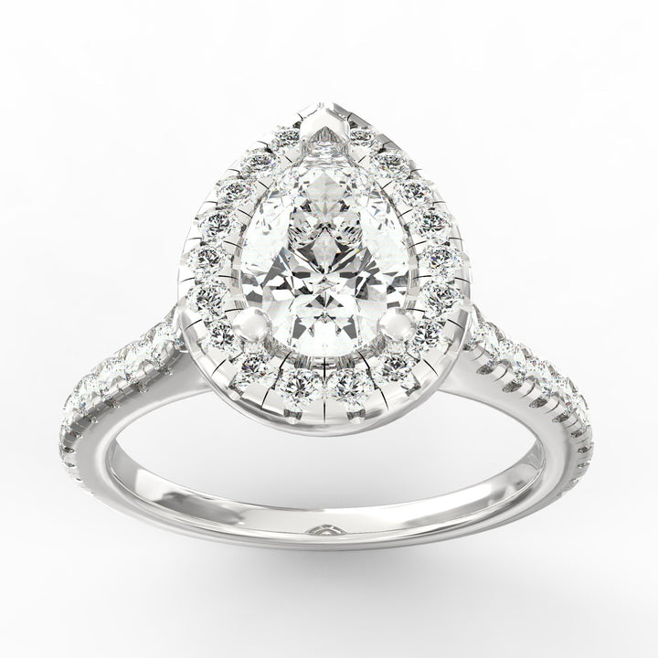 Eternal Sparkle Pear Diamond Halo Engagement Ring