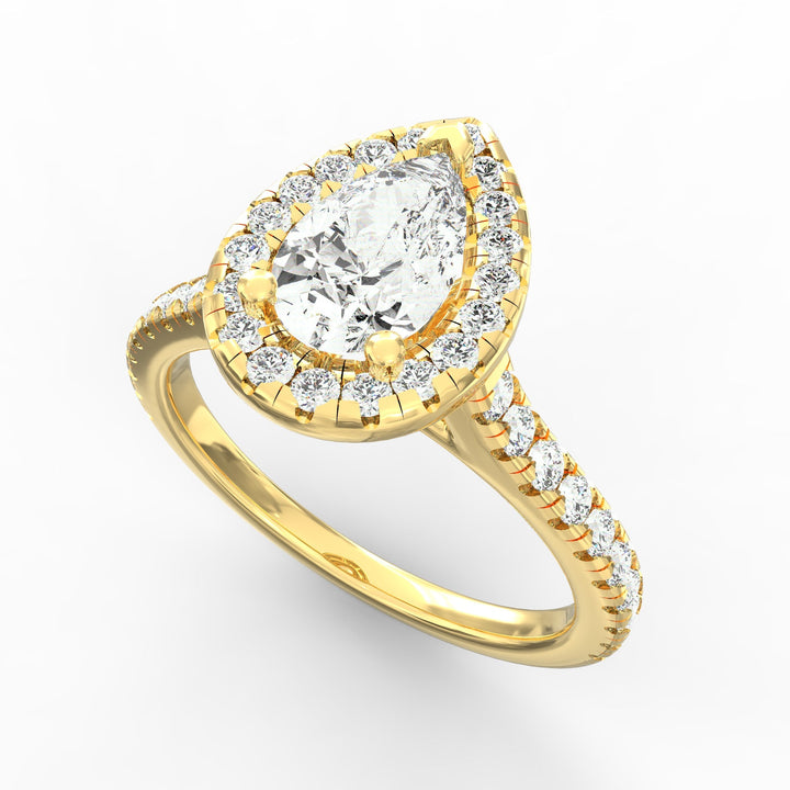 Eternal Sparkle Pear Diamond Halo Engagement Ring