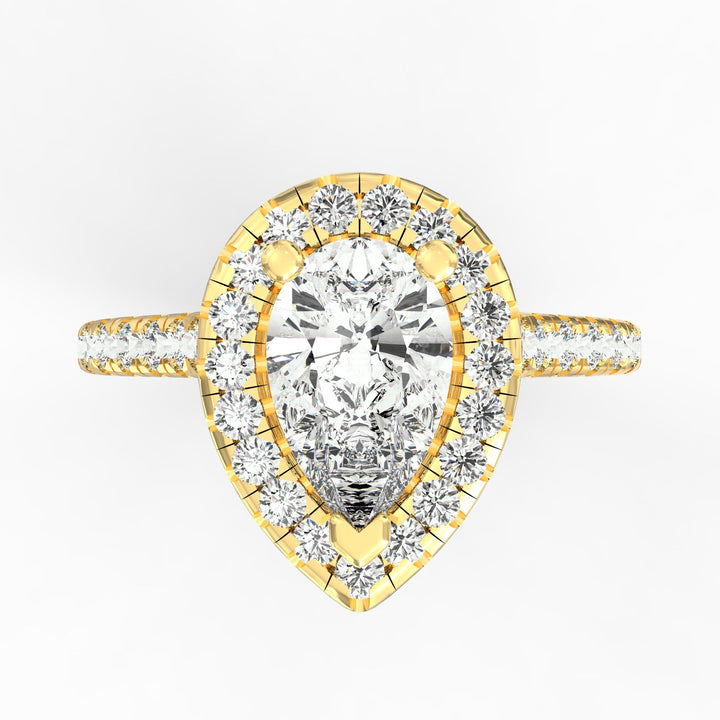 Eternal Sparkle Pear Diamond Halo Engagement Ring