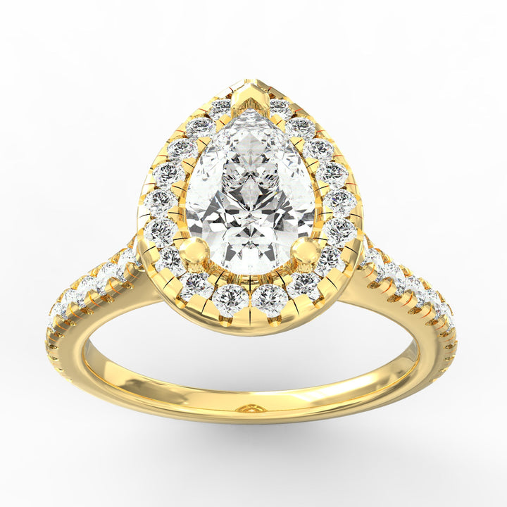 Eternal Sparkle Pear Diamond Halo Engagement Ring