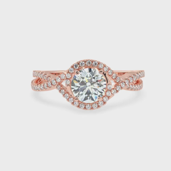 Whispering Elegance The Criss Cross Micro Pave Solitaire Diamond Ring