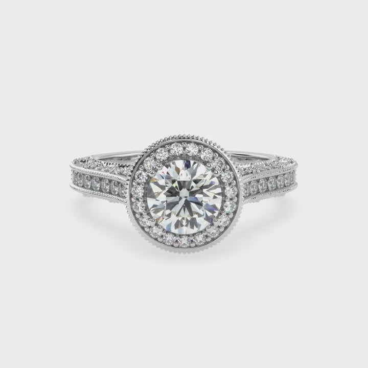 Radiant Halo Elegance Solitaire Diamond Ring