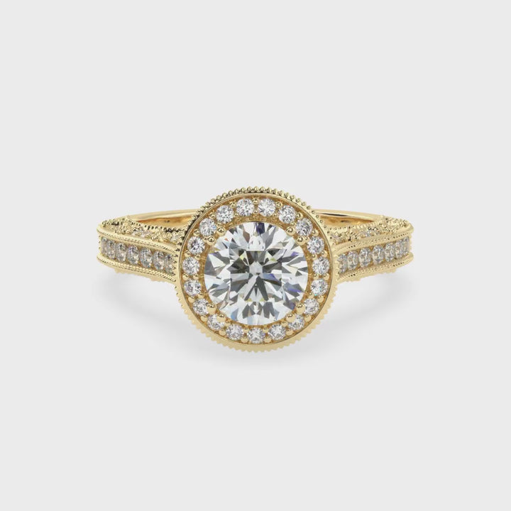 Radiant Halo Elegance Solitaire Diamond Ring
