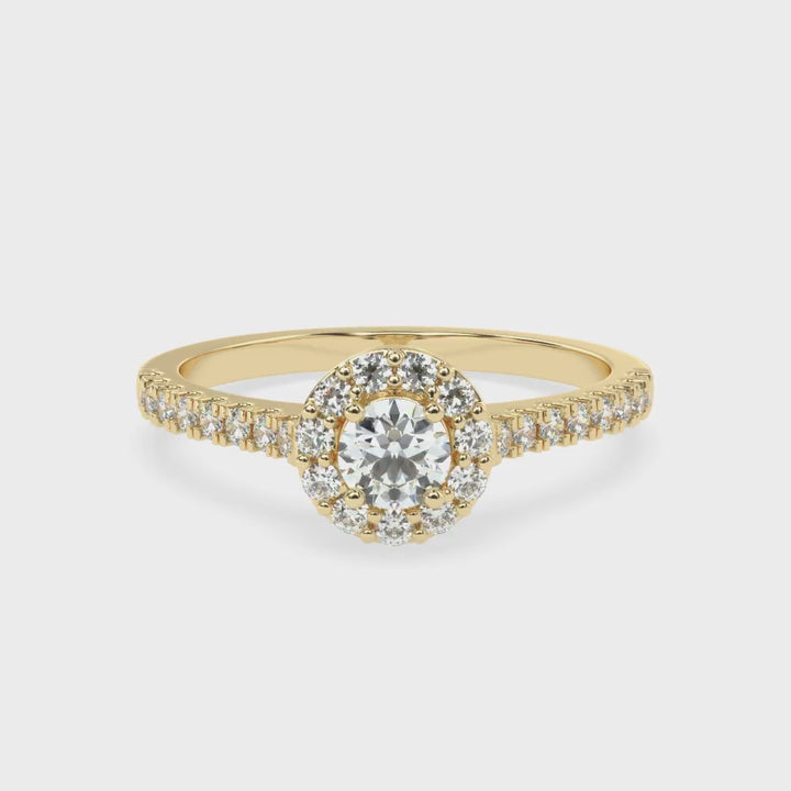 Haloed Splendor Solitaire Diamond Ring