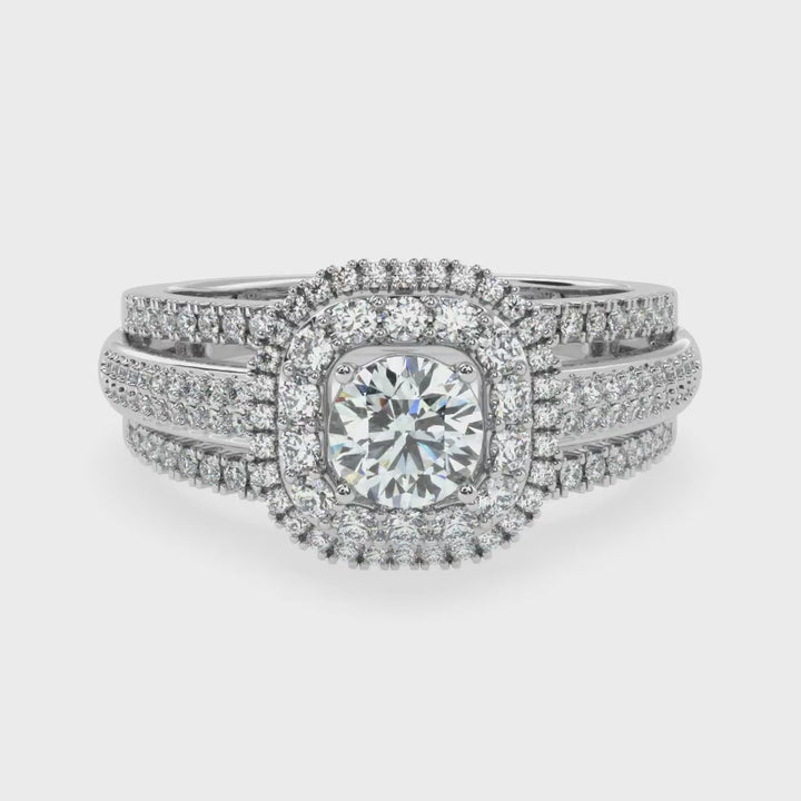 Celestial Elegance: The Tri-Level Solitaire Diamond Ring