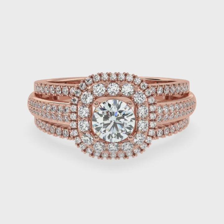 Celestial Elegance: The Tri-Level Solitaire Diamond Ring