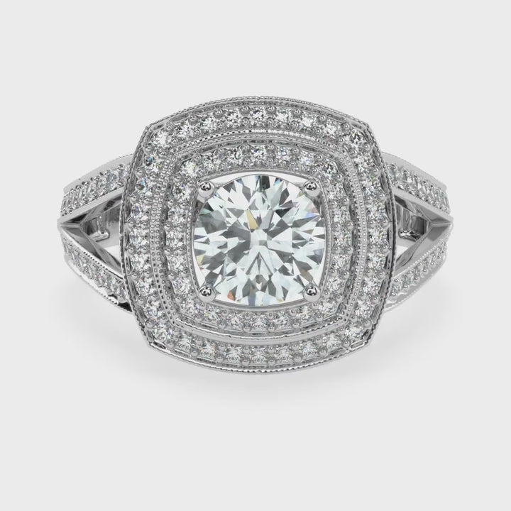 Radiant Harmony: The Seraphina Round Solitaire Diamond Ring
