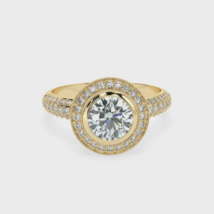 Enchanted Blooms: Round Solitaire Diamond Wedding Ring
