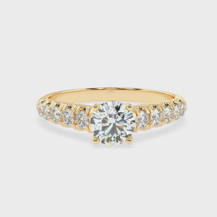 Athenian Radiance: The Dance of Eternity Solitaire Diamond Ring