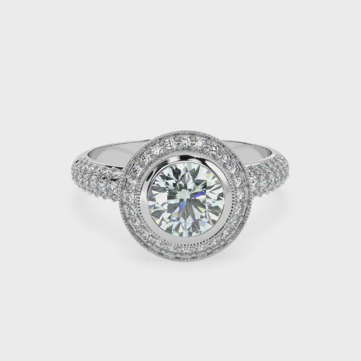 Enchanted Blooms: Round Solitaire Diamond Wedding Ring
