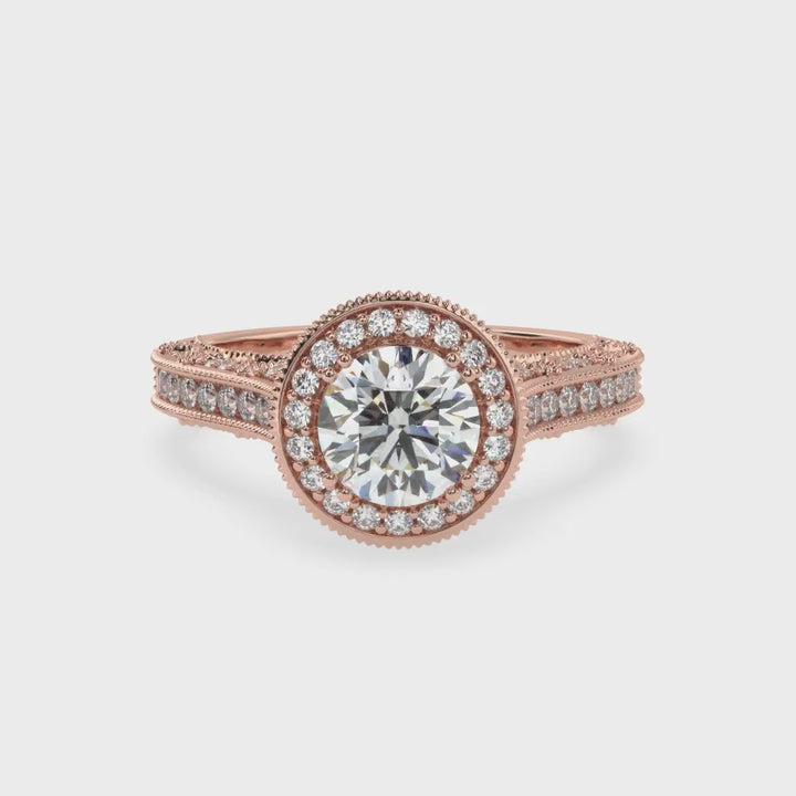 Radiant Halo Elegance Solitaire Diamond Ring
